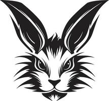 kanin silhuett geometrisk mark eleganta kanin svartvit emblem vektor