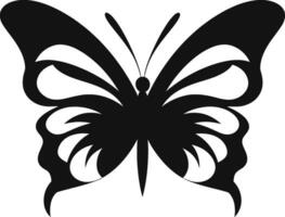 anmutig Schatten schwarz Schmetterling Symbol noir Eleganz im Bewegung Schmetterling Emblem vektor