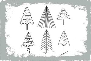 Weihnachten Hand gezeichnet Bäume bündeln . kreativ Kunst Arbeit zum Ihre t Hemd , Becher , kdp andere vektor