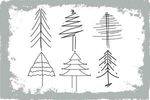 Weihnachten Hand gezeichnet Bäume bündeln . kreativ Kunst Arbeit zum Ihre t Hemd , Becher , kdp andere vektor