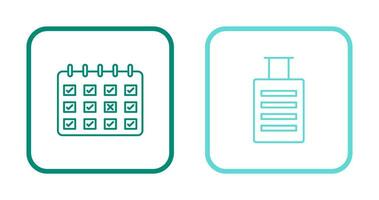 markiert Kalender und Gepäck Symbol vektor