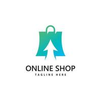 Einkaufstasche Shop-Logo. Online-Shopping-Logo-Design vektor