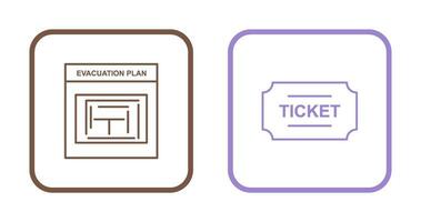 Evakuierung planen und Tickets Symbol vektor