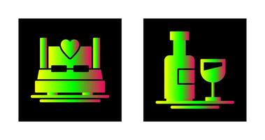 dubbel- och vin flaska ikon vektor