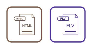 html und flv Symbol vektor