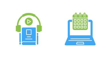 Zeitplan und Audio- Buch Symbol vektor