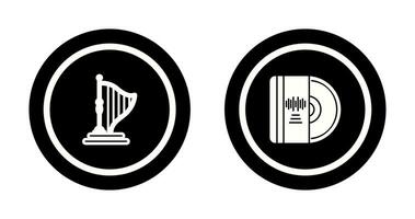 Harfe und Vinyl Symbol vektor