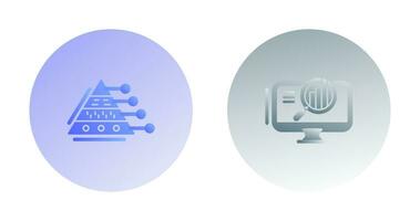 Pyramide Graph und Suche Symbol vektor