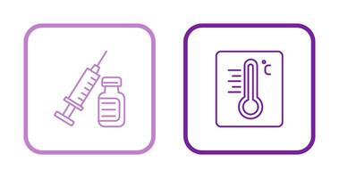 Spritze und Thermometer Symbol vektor