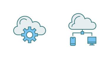 moln datoranvändning och moln ikon vektor