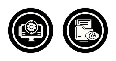 synkronisering och data visualisering ikon vektor