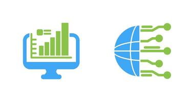 övervaka och nätverk ikon vektor