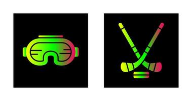 Goggle und Eis Eishockey Symbol vektor