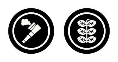 Rohr und Tabak Blätter Symbol vektor