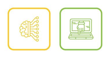 Maschine Lernen und hacken Symbol vektor