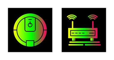 Leistung Taste und W-lan Signale Symbol vektor