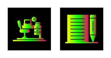 Büro Schreibtisch und Hinweis Symbol vektor