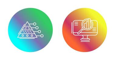 Pyramide Graph und Suche Symbol vektor