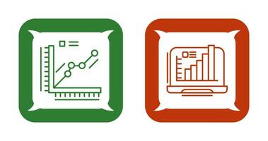 Graf och bärbar dator ikon vektor