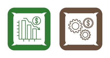 Diagramm Nieder und die Einstellungen Symbol vektor