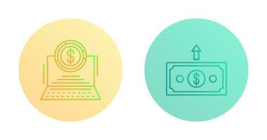 Kuchen Diagramm und Geld oben Symbol vektor