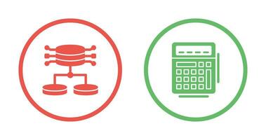 strukturerad data och kalkylator ikon vektor