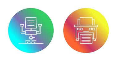 Schreibtisch Stuhl und Drucker Symbol vektor
