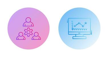 lagarbete och linje Diagram ikon vektor