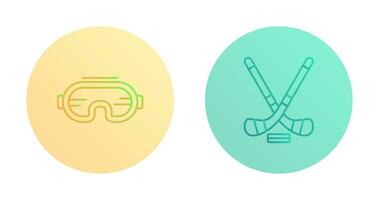 Goggle und Eis Eishockey Symbol vektor