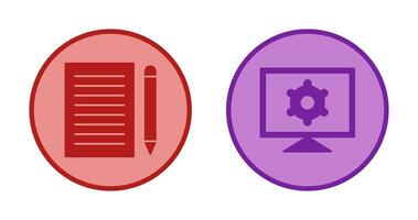 skriva respons och dator inställningar ikon vektor