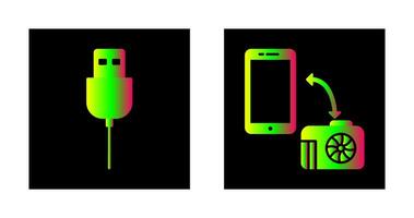 USB Kabel und Transfer Bilder Symbol vektor