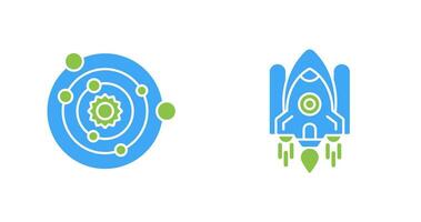 Solar- Systeme und Raum Shuttle Symbol vektor