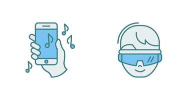 Smartphone und virtuell Wirklichkeit Brille Symbol vektor