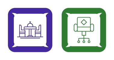 Stuhl und Essen Tabelle Symbol vektor