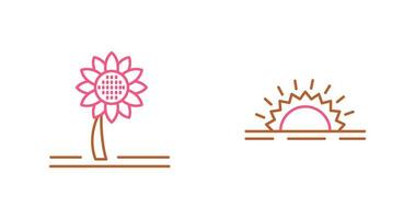 Sonnenblume und Sonnenschein Symbol vektor