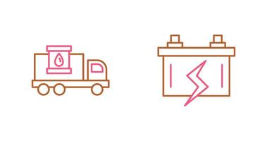 Treibstoff LKW und Batterie Symbol vektor