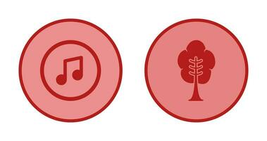 Musik- Spieler und Baum Symbol vektor