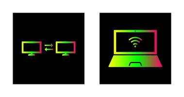 Teilen System und in Verbindung gebracht Laptop Symbol vektor