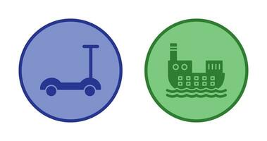 Scootie und Ladung Schiff Symbol vektor
