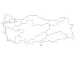 Kalkon Karta med huvud regioner. Karta av Kalkon vektor