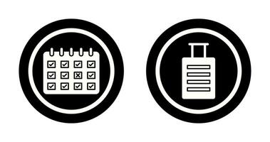 markiert Kalender und Gepäck Symbol vektor