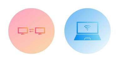 Teilen System und in Verbindung gebracht Laptop Symbol vektor