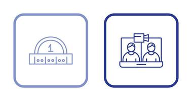 Video Konferenz und Lineal Symbol vektor