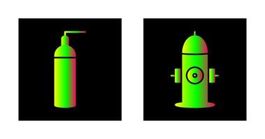 Hydrant und Sauerstoff Panzer Symbol vektor