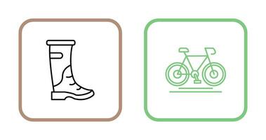 Regen Stiefel und Radfahren Symbol vektor