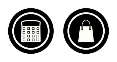 Taschenrechner und Einkaufen Tasche Symbol vektor