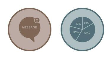 meddelande bubblor och paj Diagram ikon vektor