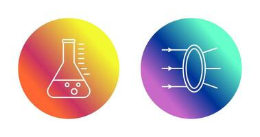 refraktion och bägare ikon vektor