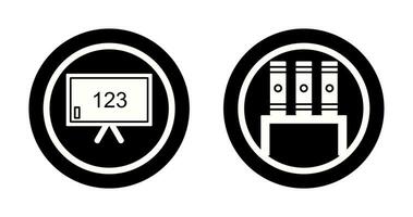 Klassenzimmer Tafel und Bücherstand Symbol vektor