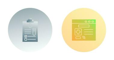 medizinisch Bericht und Browser Symbol vektor